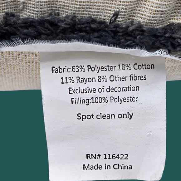 Set of 2 Embroidered Fringed Bold Floral Lumbar Throw Pillows Approx. 24x13x4" - Picture 16 of 16